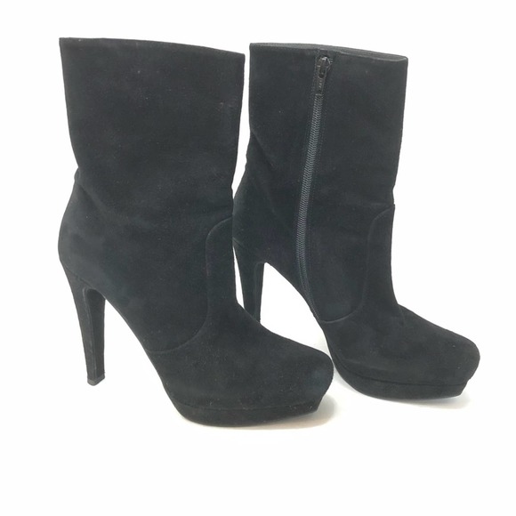 STUART WEITZMAN Black Suede Platform Booties - Picture 1 of 11